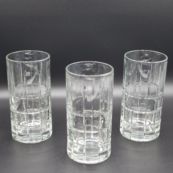 Anchor-Hocking Manchester Tartan Clear Iced Tea Water Glass, Set of 3 - Picture 1 of 5